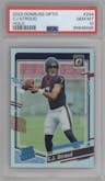 C.J. Stroud from the 2023 Donruss Optic set featuring a Holo parallel graded by PSA and given an overall grade of 10.