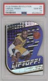 LeBron James from the 2018-19 Panini Revolution  set graded by PSA and given an overall grade of 10.