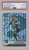 Trevor Lawrence from the 2021 Panini Mosaic set featuring a Reactive Blue parallel graded by PSA and given an overall grade of 10.