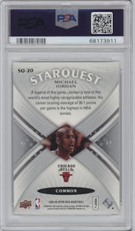 Michael Jordan from the 2008-09 Upper Deck set featuring a Common parallel graded by PSA and given an overall grade of 9.