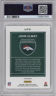 John Elway from the 2020 Panini Donruss Optic set graded by PSA and given an overall grade of 9.