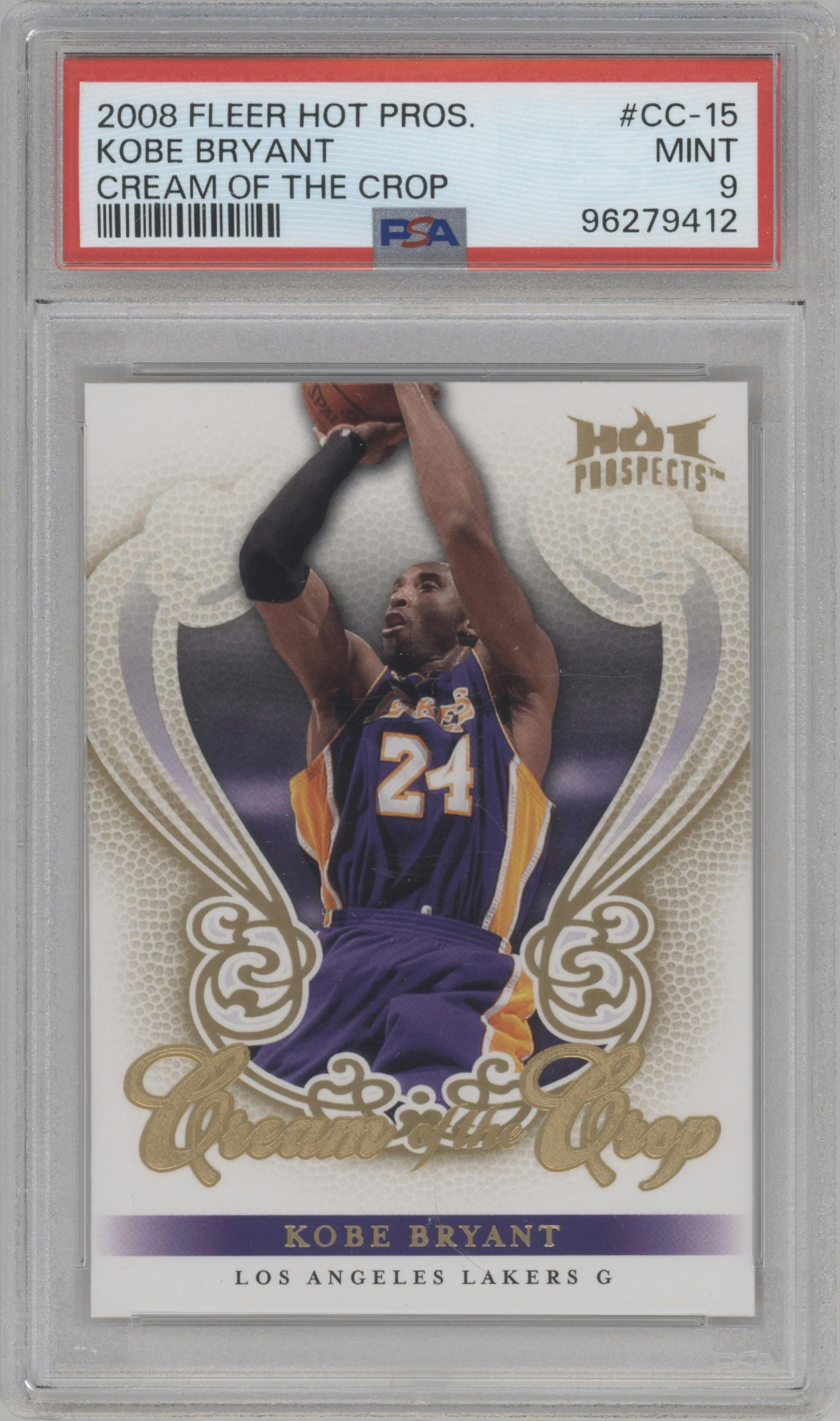 Kobe Bryant from the 2008-09 Fleer Hot Prospects set graded by PSA and given an overall grade of 9.