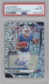 Keon Coleman from the 2024 Panini Prizm set featuring a No Huddle parallel graded by PSA and given an overall grade of 10.