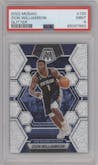 Zion Williamson from the 2022-23 Panini Mosaic set featuring a Glitter Mosaic parallel graded by PSA and given an overall grade of 9.