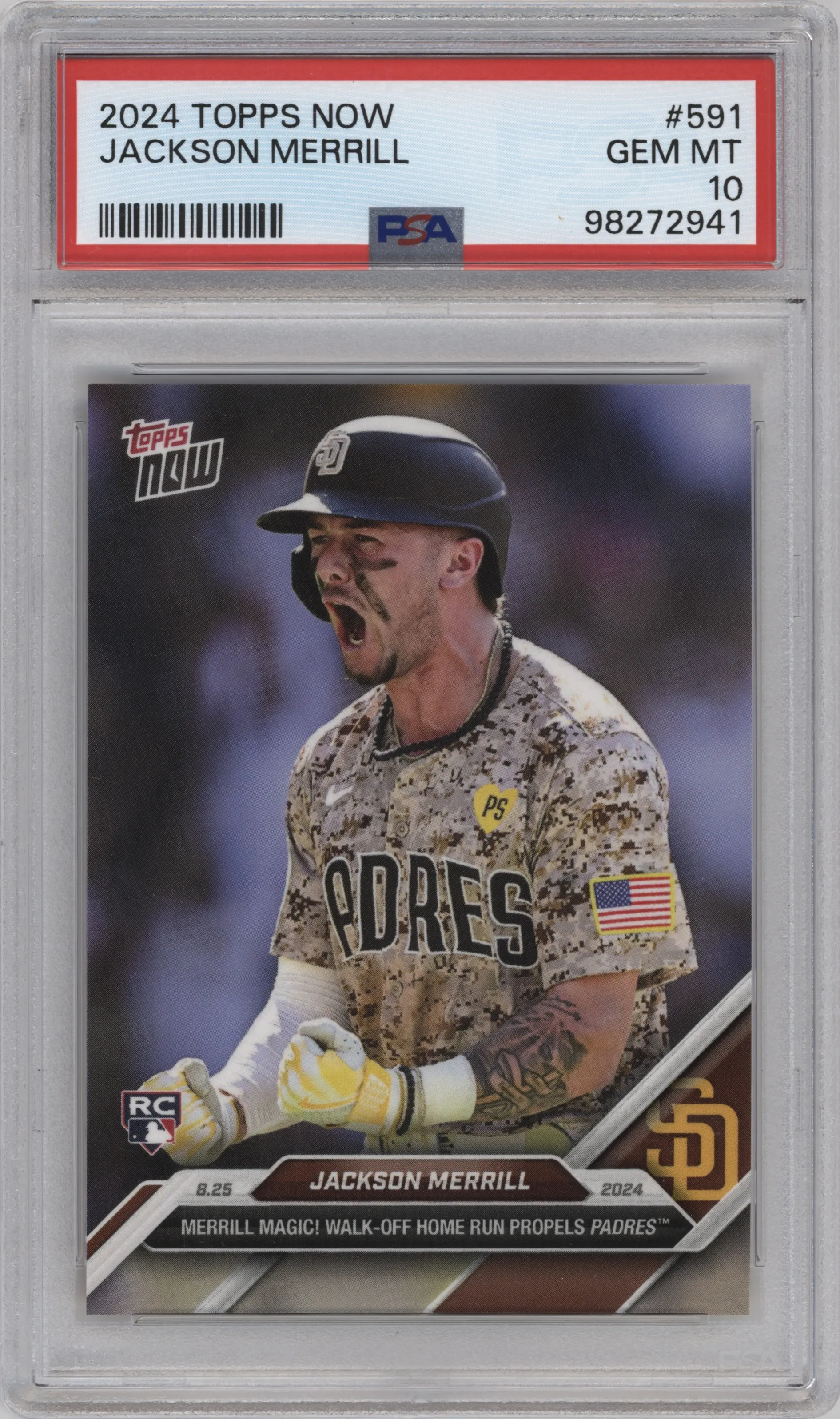 2024 Topps Now Jackson Merrill PSA 10