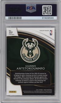 Giannis Antetokounmpo from the 2018-19 Panini Select  set featuring a Zebra parallel graded by PSA and given an overall grade of 10.