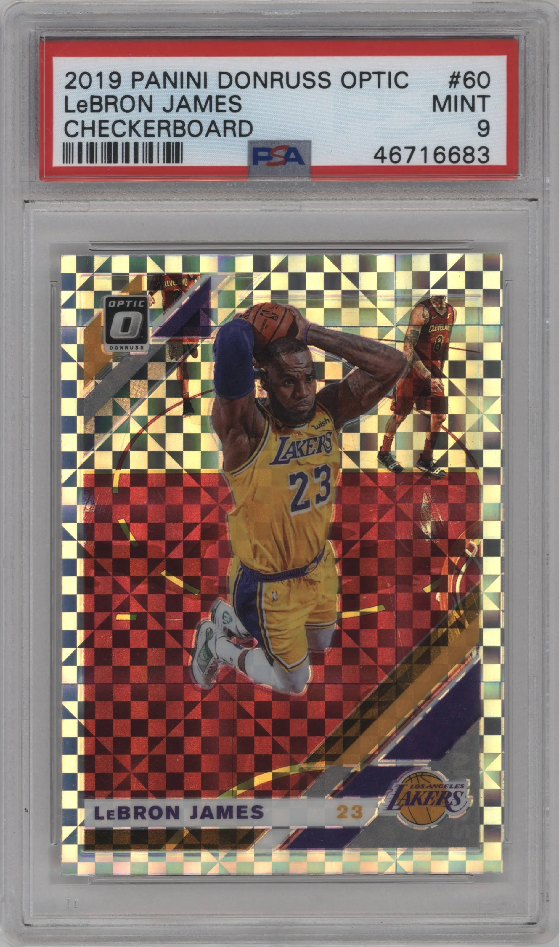 2019 Panini Donruss Optic LeBron James Checkerboard #60 PSA 9