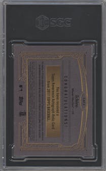Ichiro from the 2017 Topps Series 1 set graded by SGC and given an overall grade of 9.