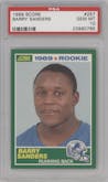 Barry Sanders from the 1989 Score set graded by PSA and given an overall grade of 10.