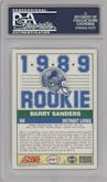 Barry Sanders from the 1989 Score set graded by PSA and given an overall grade of 10.