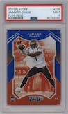 Ja'Marr Chase from the 2021 Panini Playoff set featuring a Blue parallel graded by PSA and given an overall grade of 9.