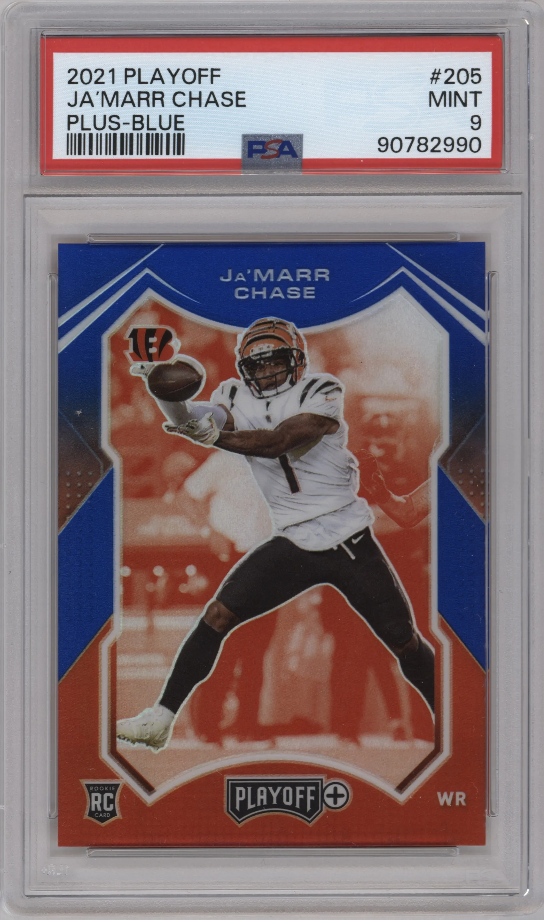 2021 Panini Playoff Plus Ja'Marr Chase Blue PSA 9