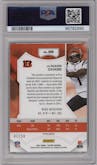 Ja'Marr Chase from the 2021 Panini Playoff set featuring a Blue parallel graded by PSA and given an overall grade of 9.