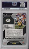 Aaron Rodgers from the 2016 Panini Prizm set featuring a Prizm parallel graded by PSA and given an overall grade of 10.