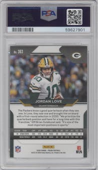 Jordan Love from the 2020 Panini Prizm set graded by PSA and given an overall grade of 10.