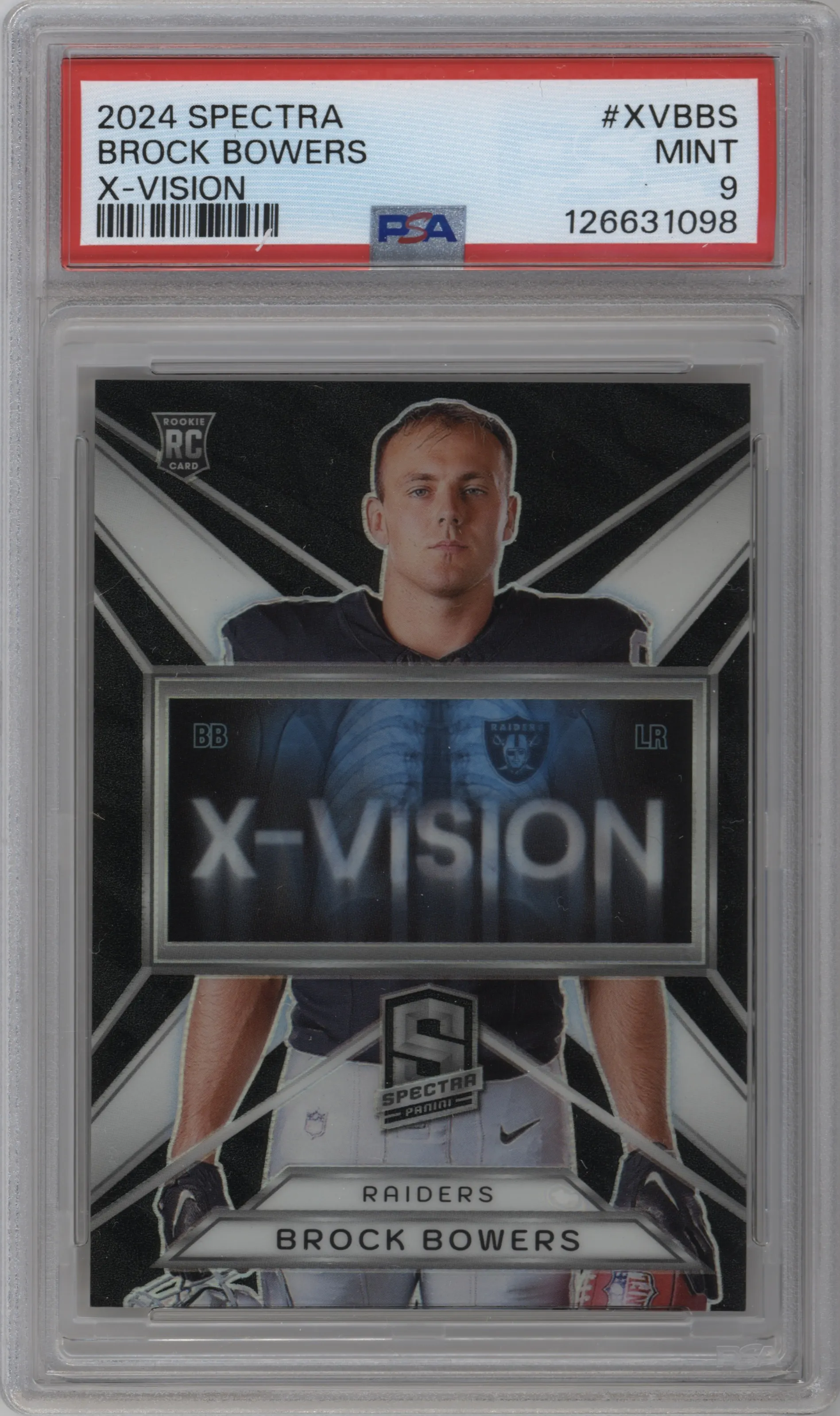 2024 Panini Spectra X-Vision Brock Bowers PSA 9