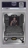 Victor Wembanyama from the 2023-24 Panini Prizm set featuring a Orange Ice parallel graded by PSA and given an overall grade of 9.