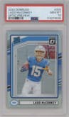 Ladd McConkey from the 2024 Donruss set graded by PSA and given an overall grade of 10.