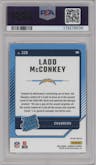 Ladd McConkey from the 2024 Donruss set graded by PSA and given an overall grade of 10.