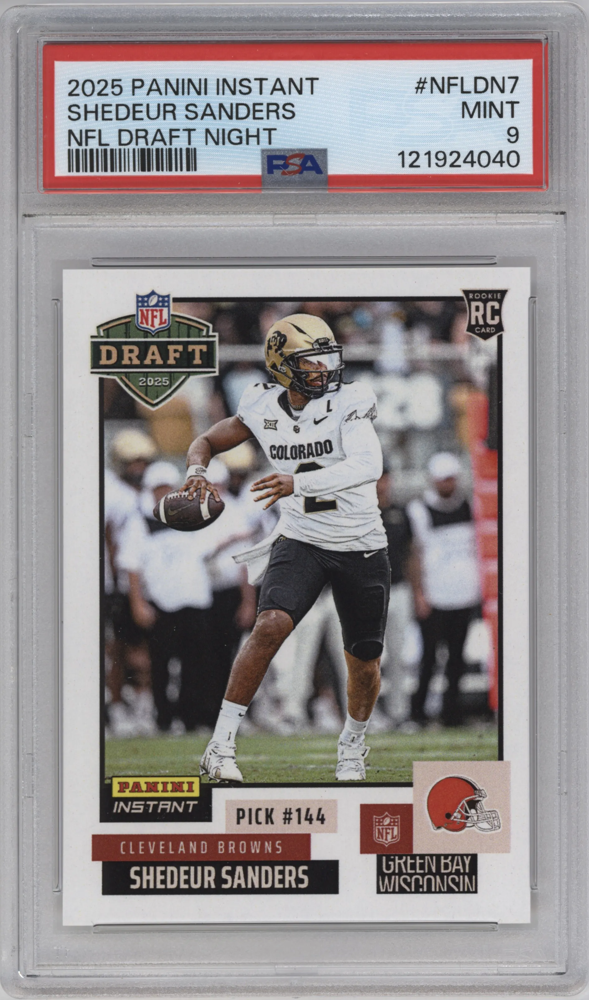 2025 Panini Instant NFL Draft Night Shedeur Sanders #NFLDN-7 PSA 9
