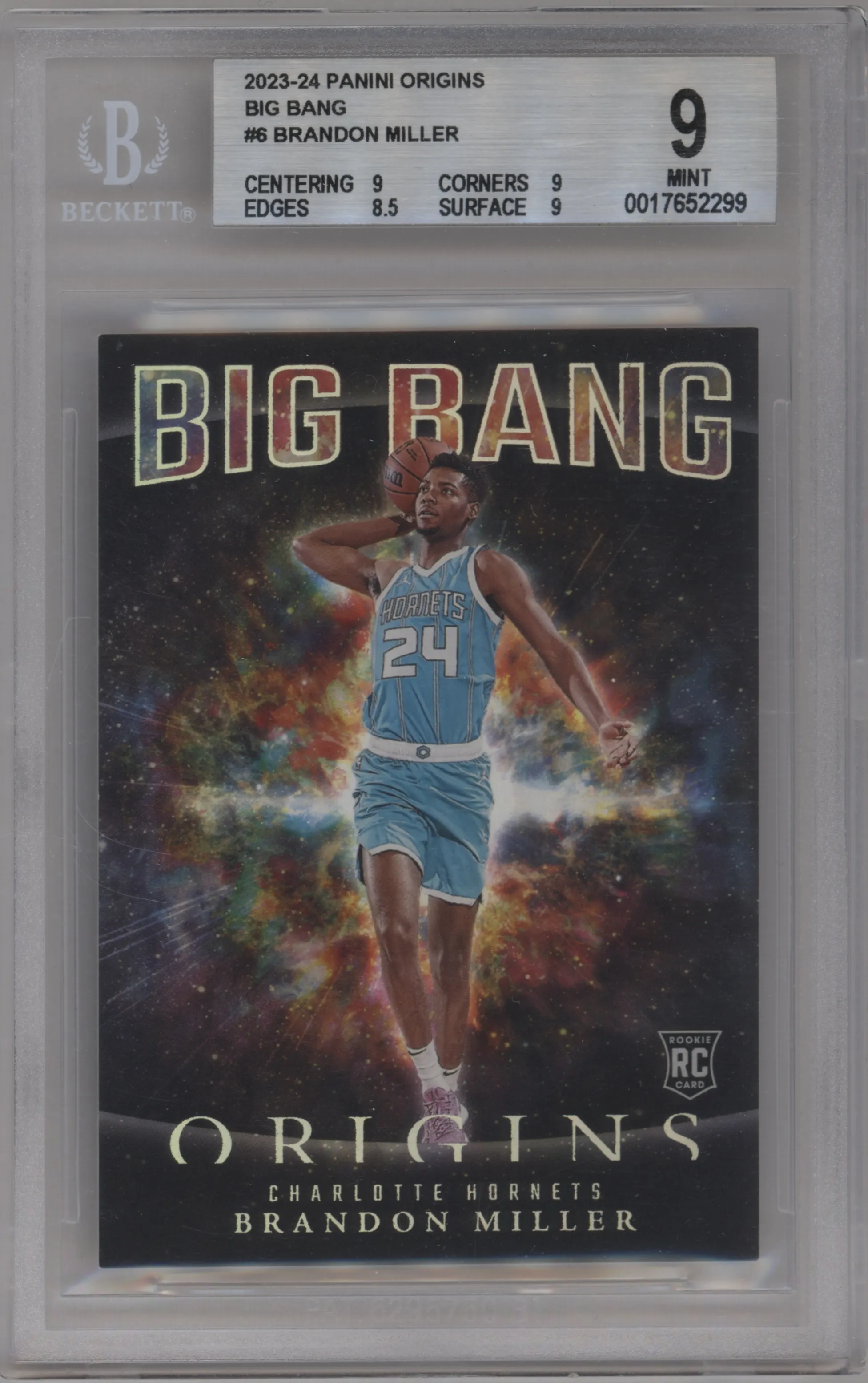 2023 Panini Origins Big Bang Brandon Miller #6 BGS 9