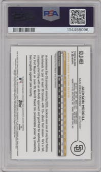 Jackson Merrill from the 2024 Topps Gilded Collection set graded by PSA and given an overall grade of 10.