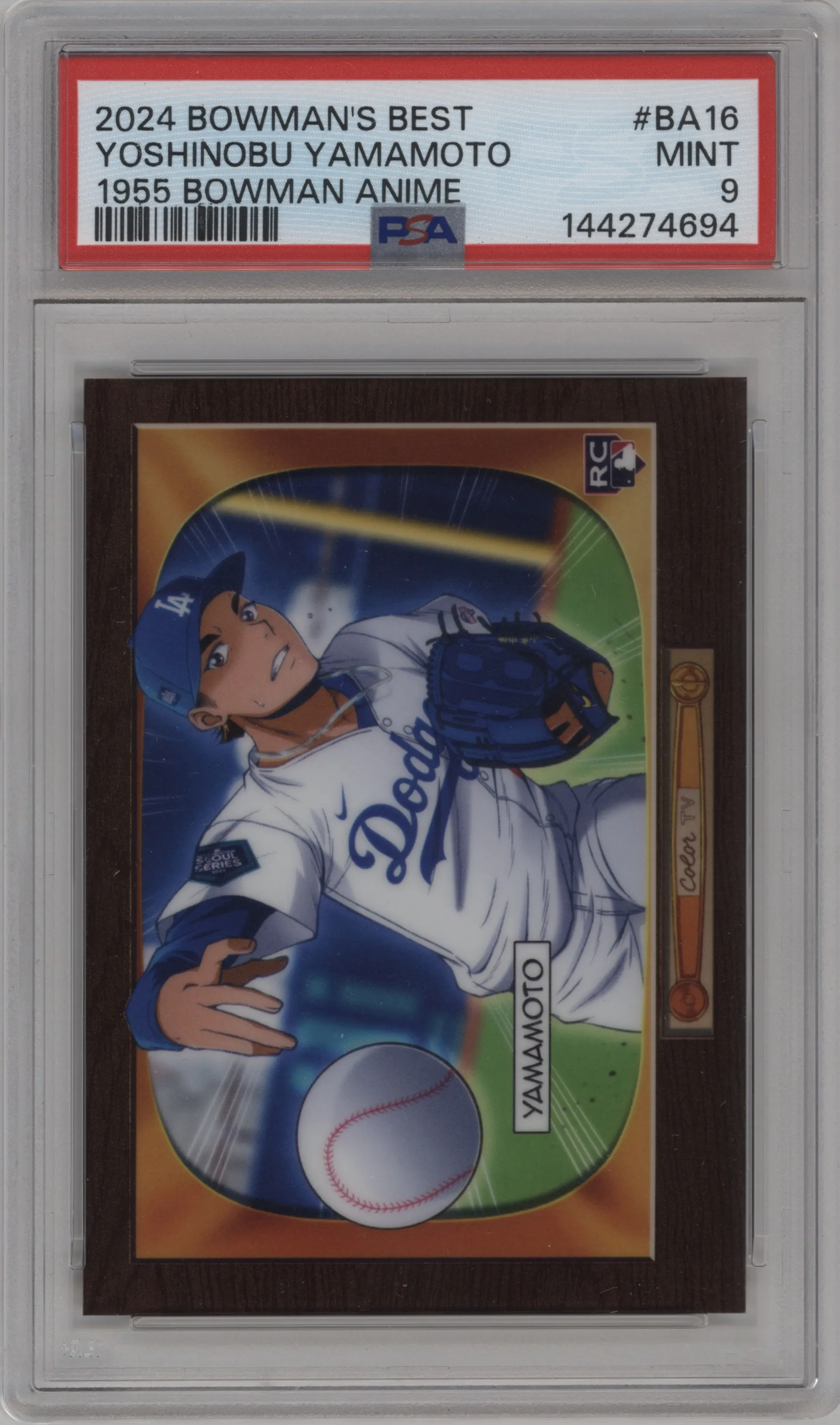 2024 Bowman's Best '55 Anime Yoshinobu Yamamoto #BA-16 PSA 9