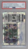 Ahmad "Sauce" Gardner from the 2022 Panini Contenders Optic set featuring a Cracked Ice parallel graded by PSA and given an overall grade of 9.