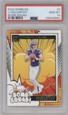 J.J. McCarthy from the 2024 Donruss set graded by PSA and given an overall grade of 10.