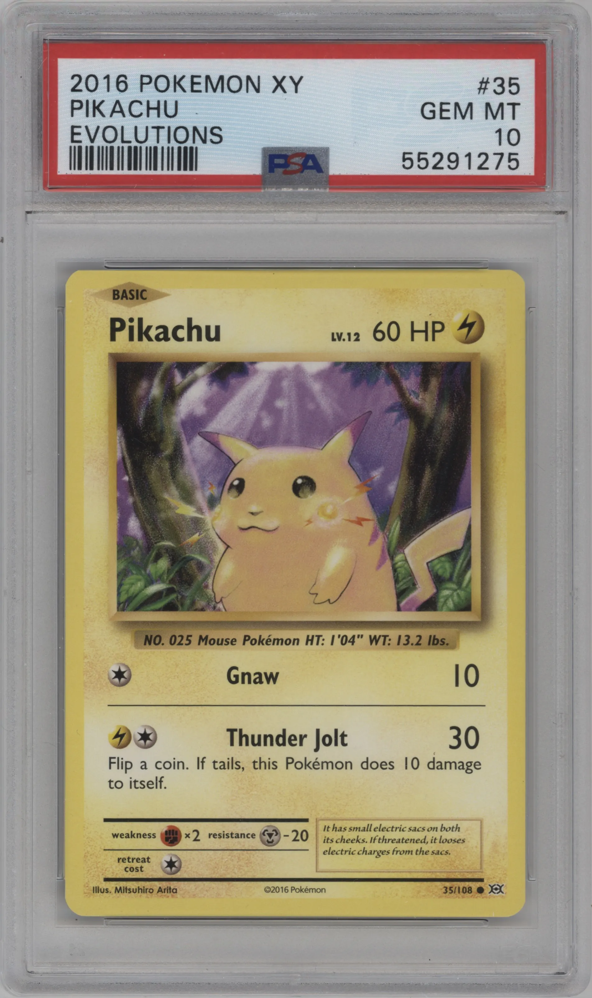2016 Pokemon XY Evolutions Pikachu #35 PSA 10