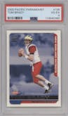 Tom Brady from the 2000 Pacific Paramount set graded by PSA and given an overall grade of 4.