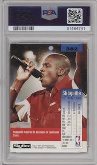 Shaquille O'Neal from the 1992-93 Skybox set graded by PSA and given an overall grade of 9.