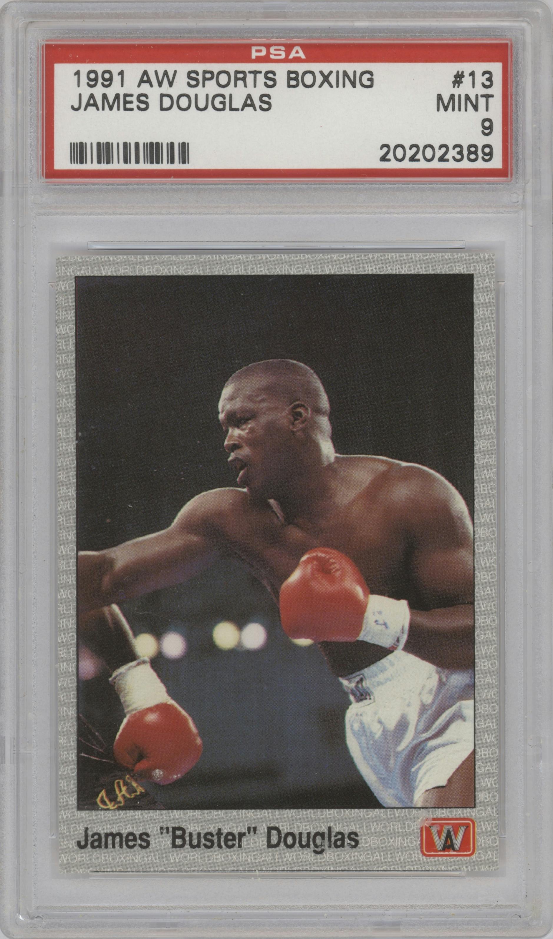 James Buster Douglas from the 1991 All World set graded by PSA and given an overall grade of 9.