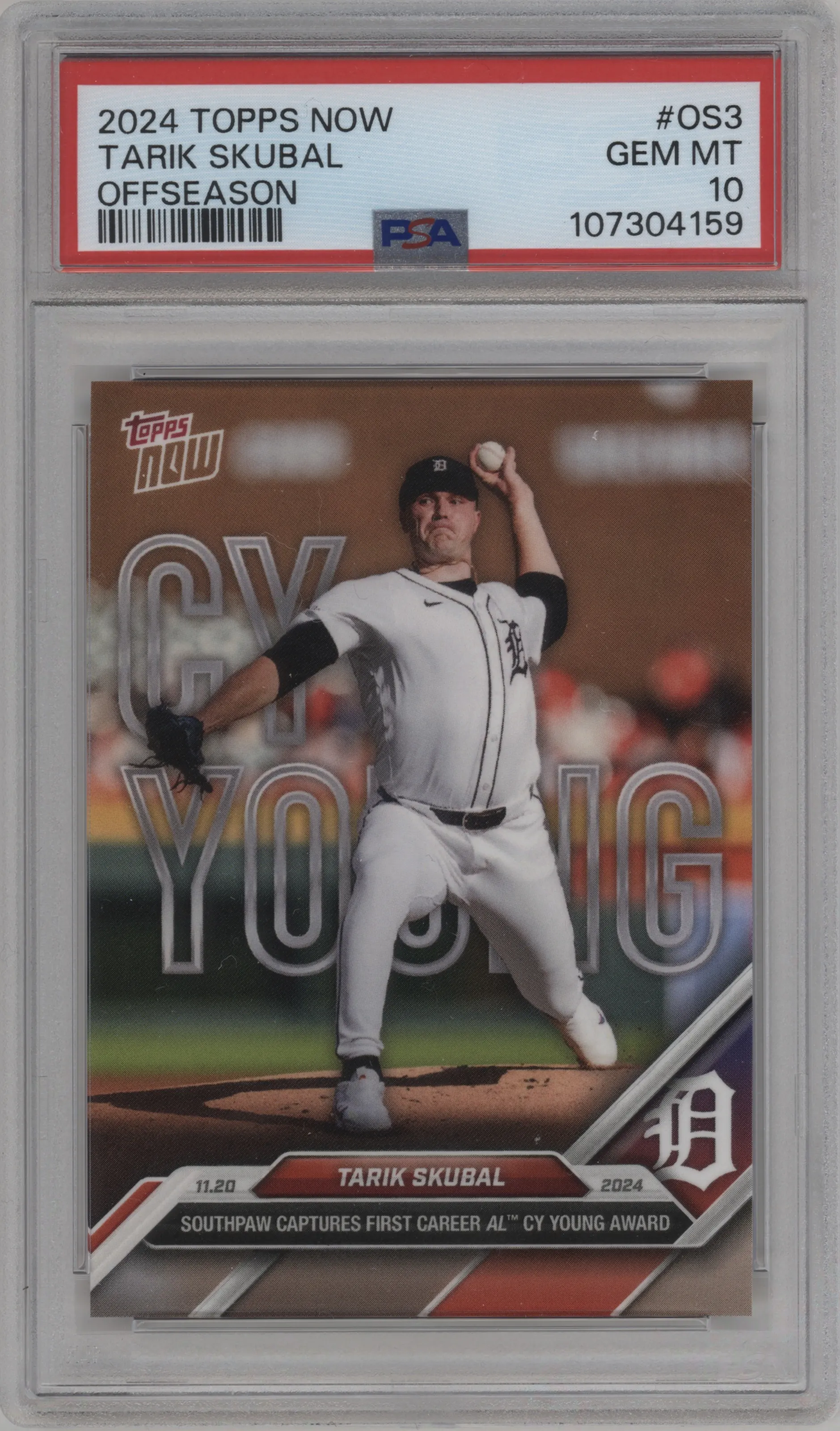 2024 Topps Now Off-Season Tarik Skubal PSA 10