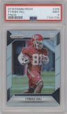 Tyreek Hill from the 2016 Panini Prizm set featuring a Prizm parallel graded by PSA and given an overall grade of 9.
