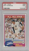 Rich Gossage from the 1981 Topps set graded by PSA and given an overall grade of 9.