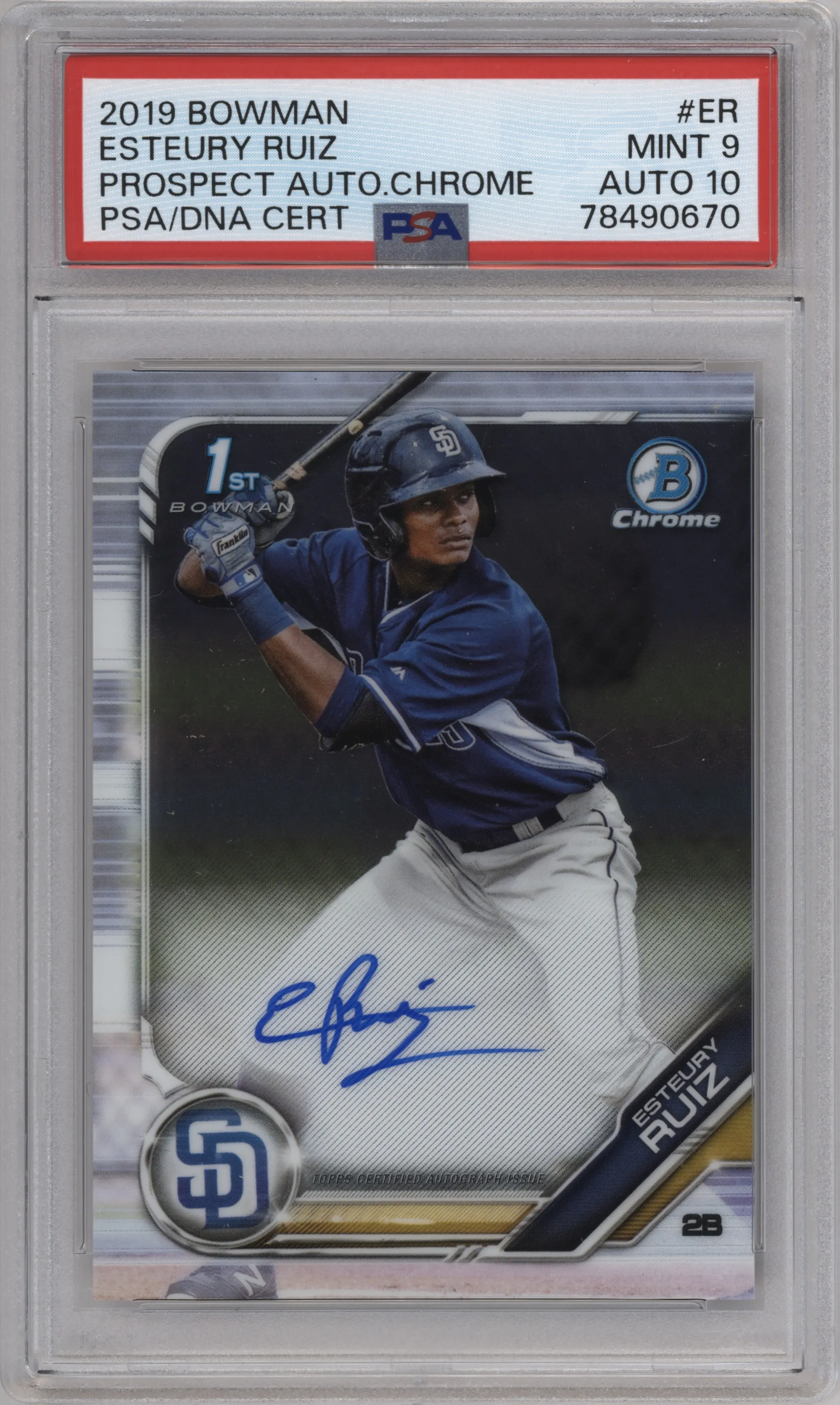 2019 Bowman Chr.Pros.Auto Esteury Ruiz #CPA-ER PSA 9