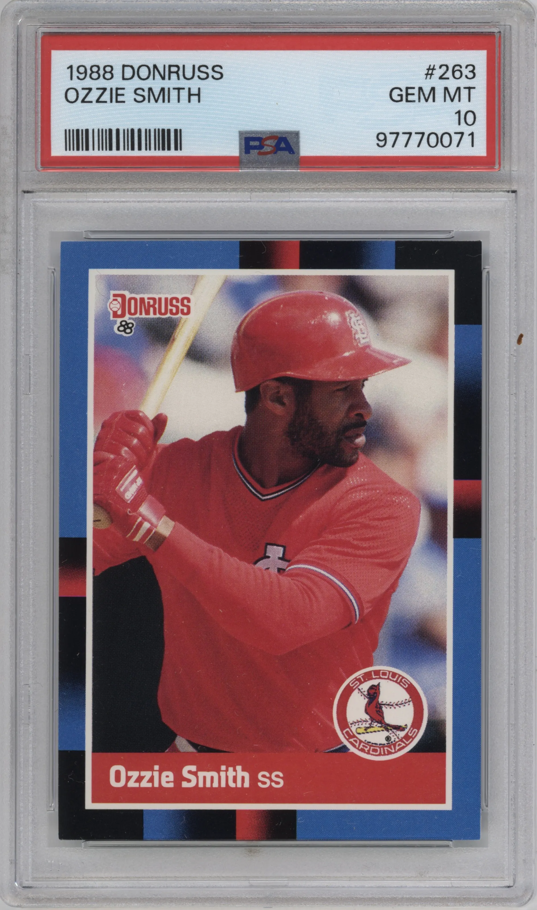 1988 Donruss Ozzie Smith Variation #263 PSA 10
