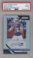 Josh Allen from the 2018 Panini Prizm set graded by PSA and given an overall grade of 9.