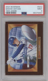 Shohei Ohtani from the 2024 Bowman set graded by PSA and given an overall grade of 9.
