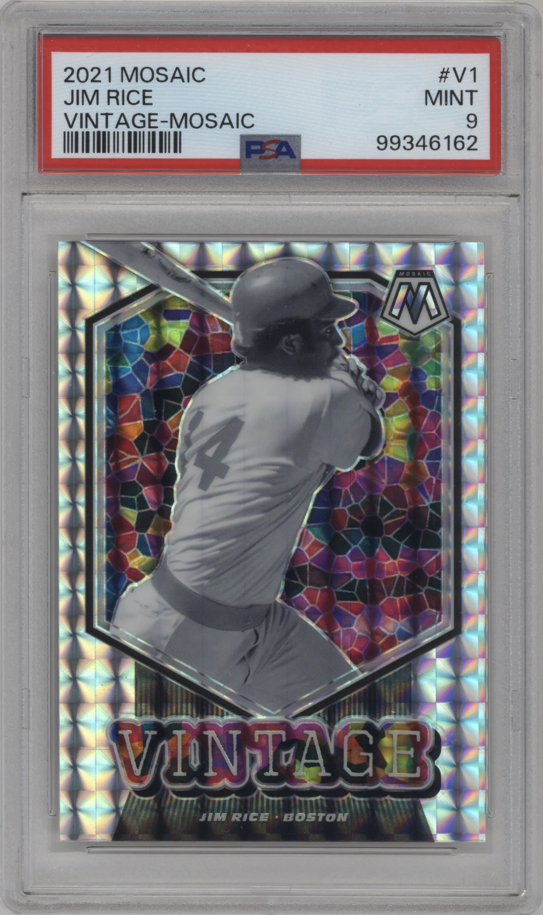 2021 Panini Mosaic Vintage Jim Rice Mosaic #V1 PSA 9