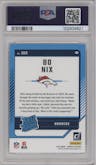 Bo Nix from the 2024 Donruss set graded by PSA and given an overall grade of 10.