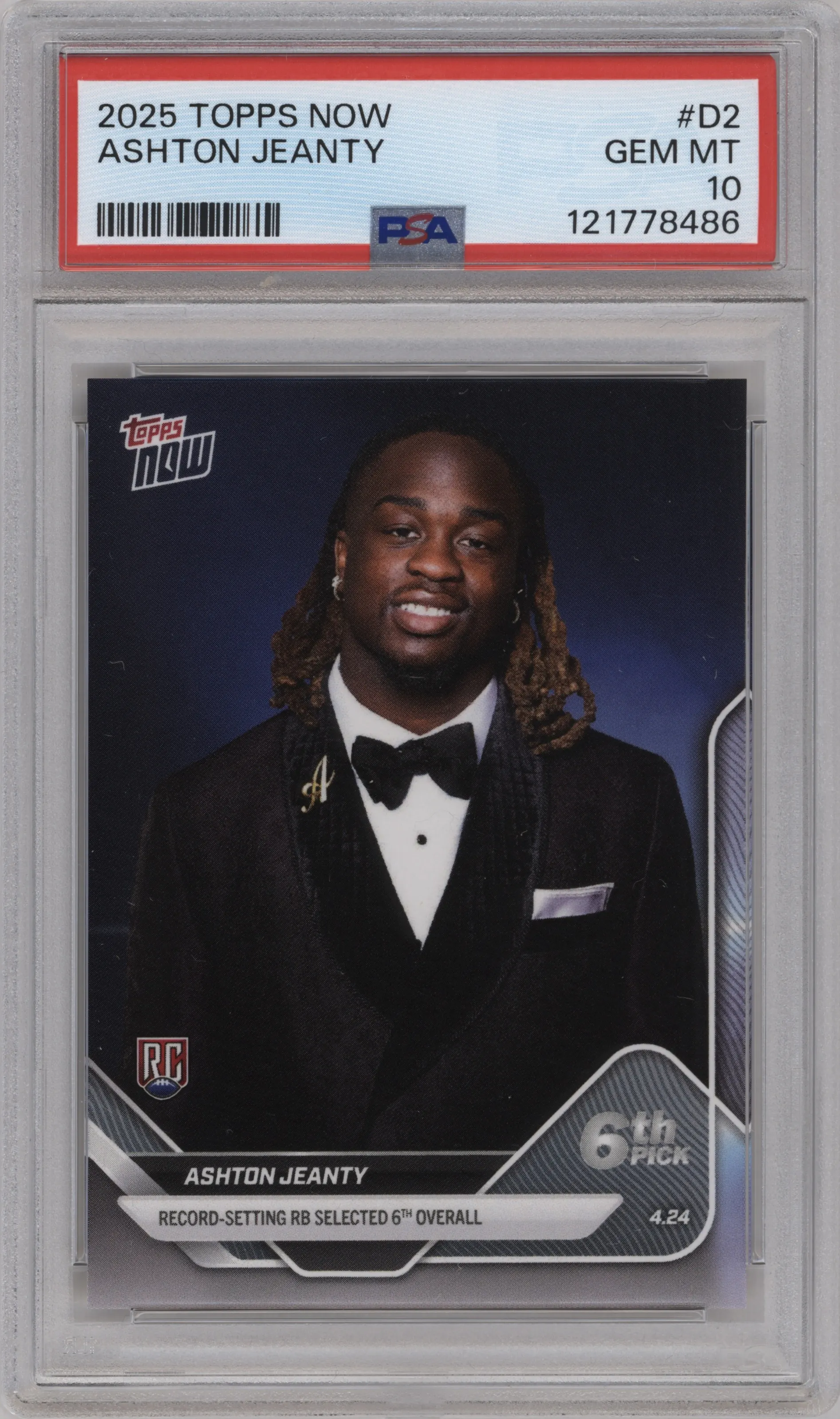 2025 Topps Now Draft Ashton Jeanty PSA 10