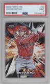 Shohei Ohtani from the 2018 Topps Fire set graded by PSA and given an overall grade of 9.