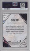 Shohei Ohtani from the 2018 Topps Fire set graded by PSA and given an overall grade of 9.