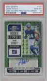 Jalin Hyatt from the 2023 Panini Zenith set featuring a Green parallel graded by PSA and given an overall grade of 10.