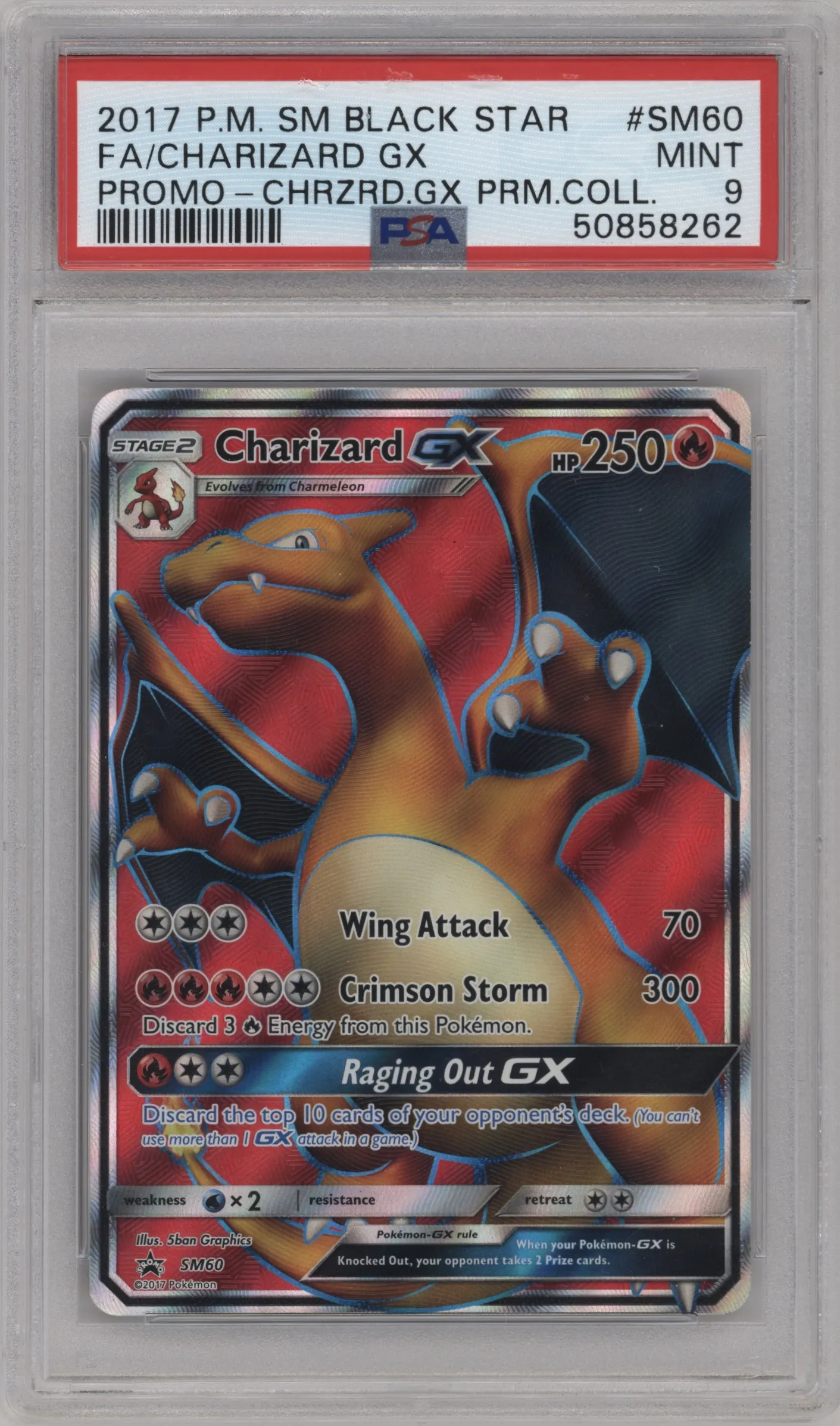 2017 Pokemon S&M Charizard GX Charizard GX Premium Collection #SM60 PSA 9
