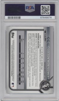 Colson Montgomery from the 2022 Bowman Sapphire Edition set graded by PSA and given an overall grade of 10.