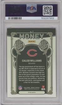 Caleb Williams from the 2024 Panini Mosaic set graded by PSA and given an overall grade of 9.