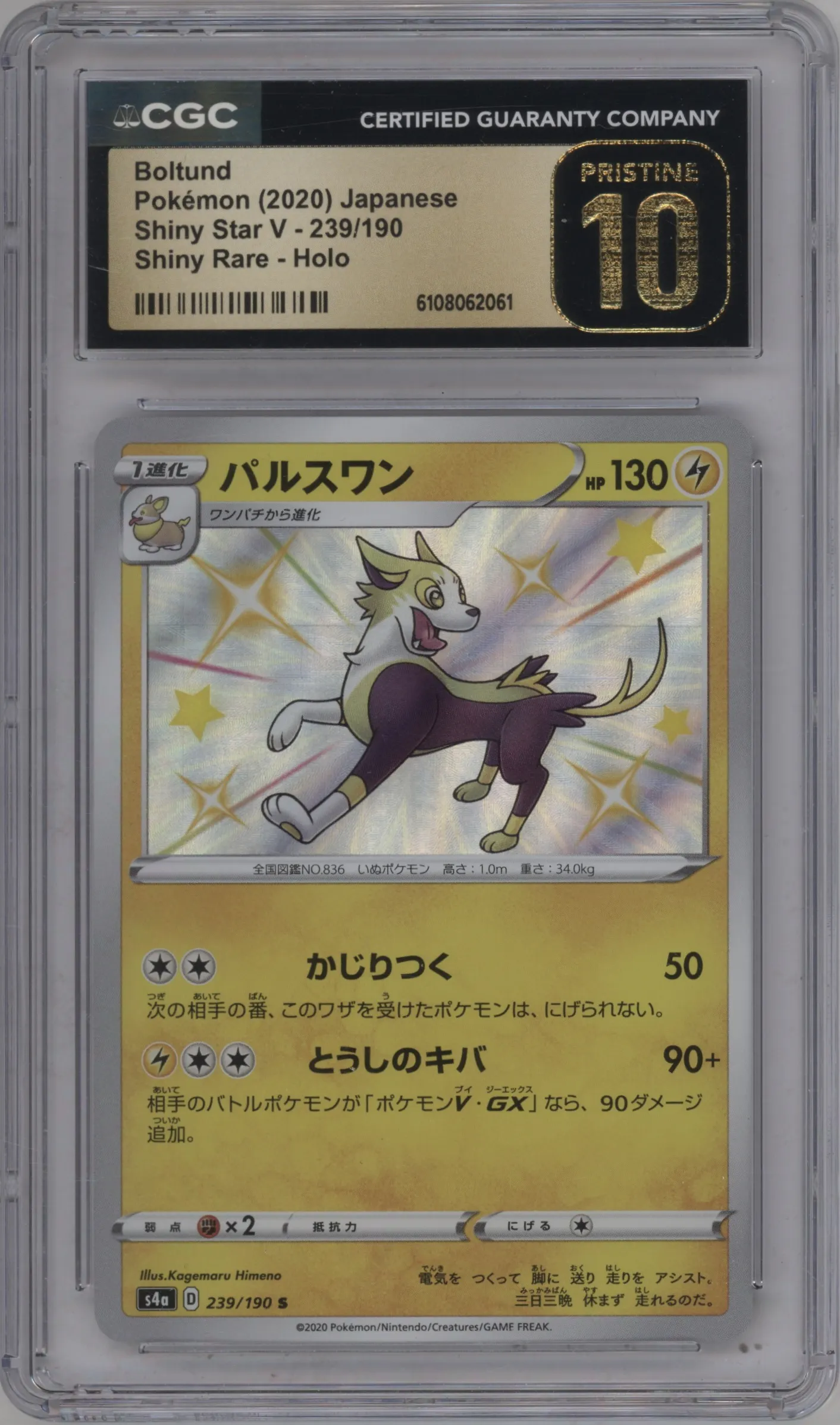 2020 Pokemon SWSH JPN Shiny Star V Boltund #239 CGC 10